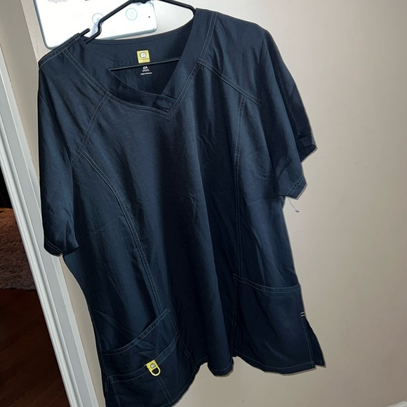 Wonder Wink black plus size stretchy Scrub Top Sz 2X - Picture 3 of 14